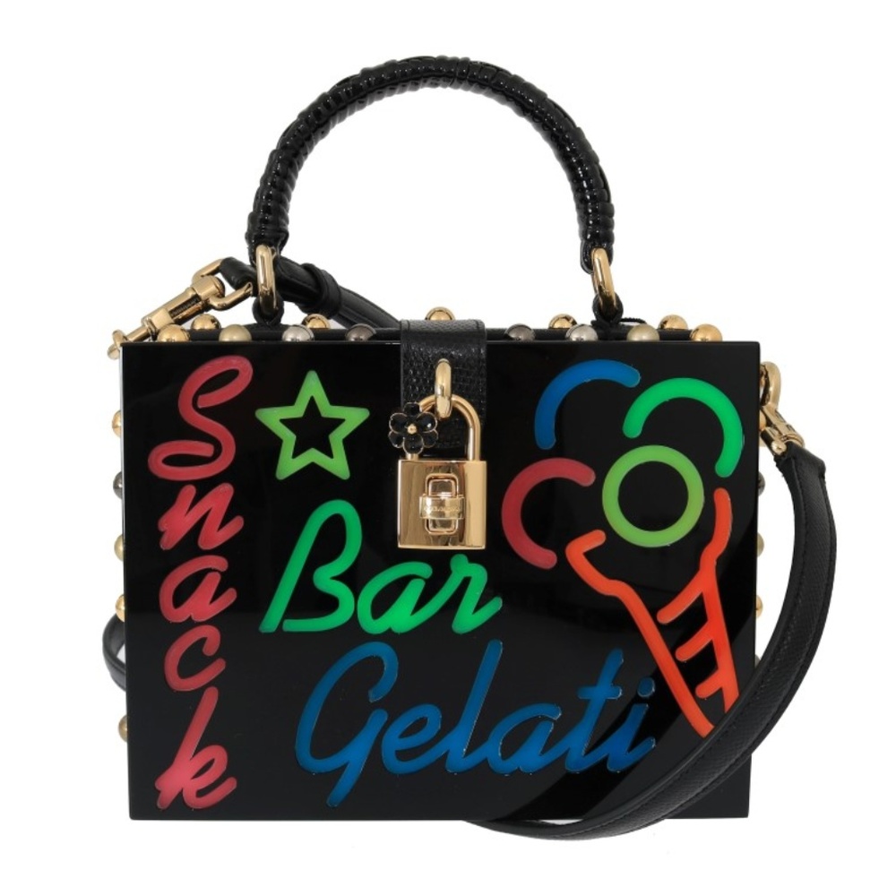 Dolce & Gabbana Black Plexi Led Light Leather Bag